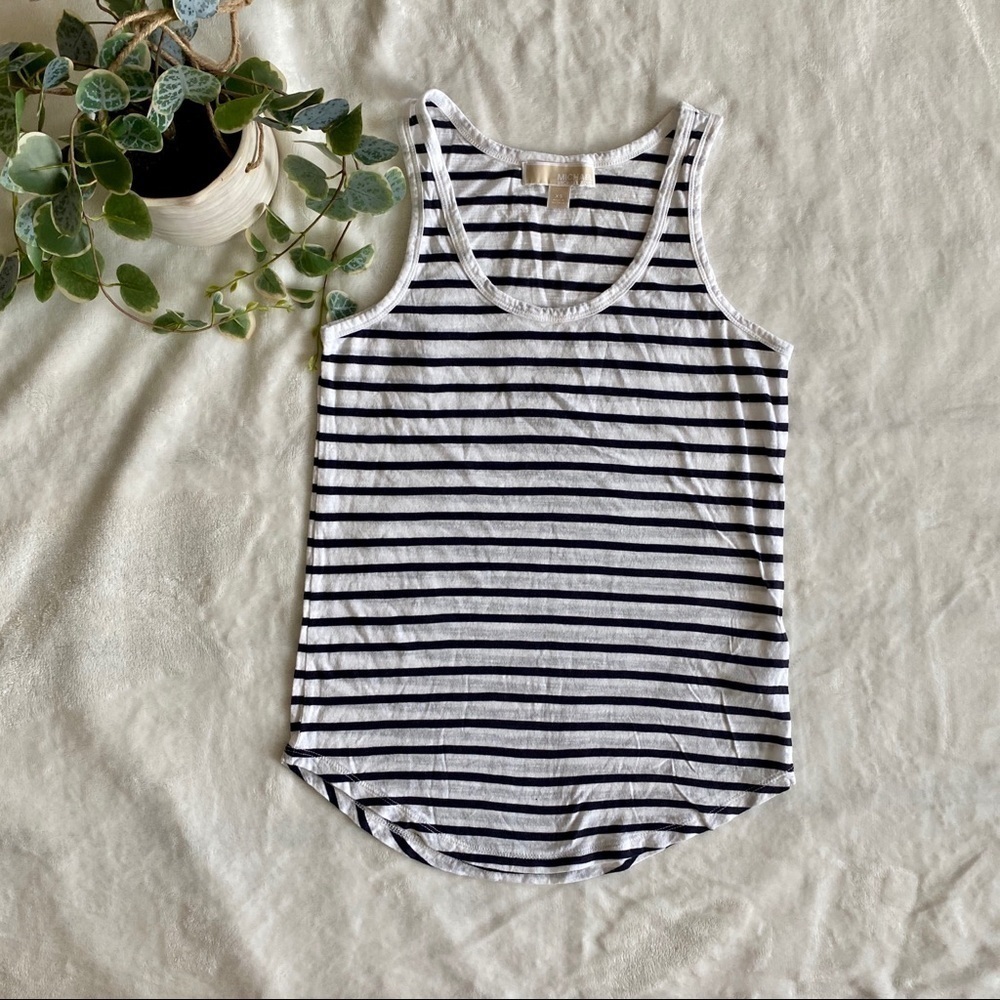 Michael Kors white and blue stripped tank top